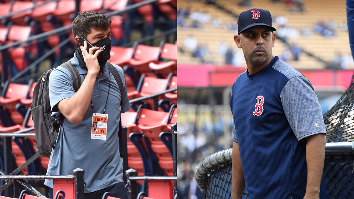 Red Sox chief baseball officer Chaim Bloom, former Sox manager Alex Cora