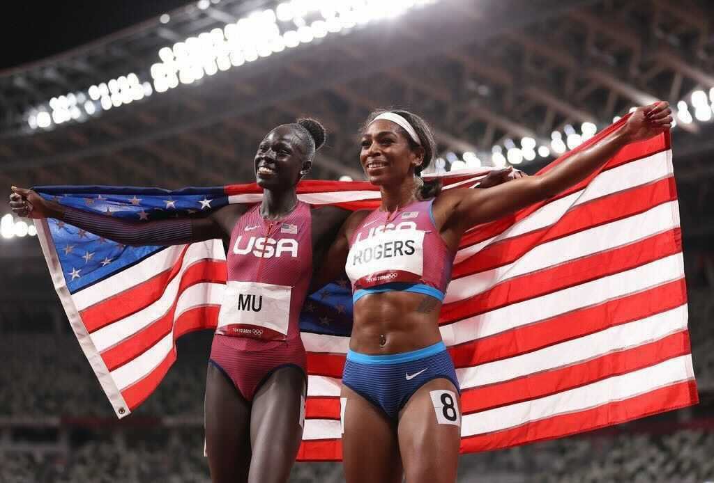 Athing Mu and Raevyn Rogers at the Tokyo Olympics