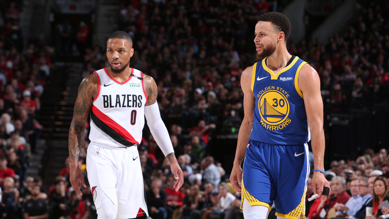 Why Steph Curry-Damian Lillard shooting in the middle of the court waiting